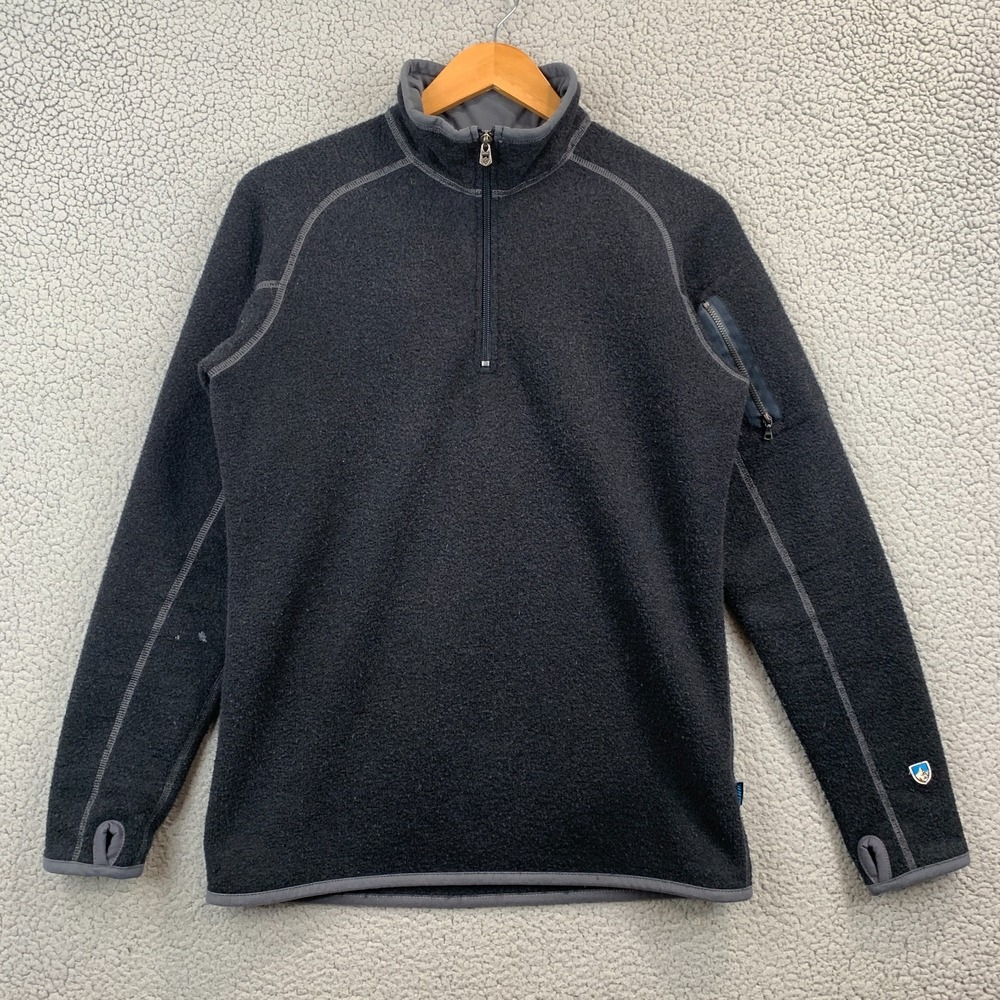 Kuhl Europa Alfpaca Fleece Mens XL 1/4 Zip Pullover Sweater Brown Outdoor Hiking